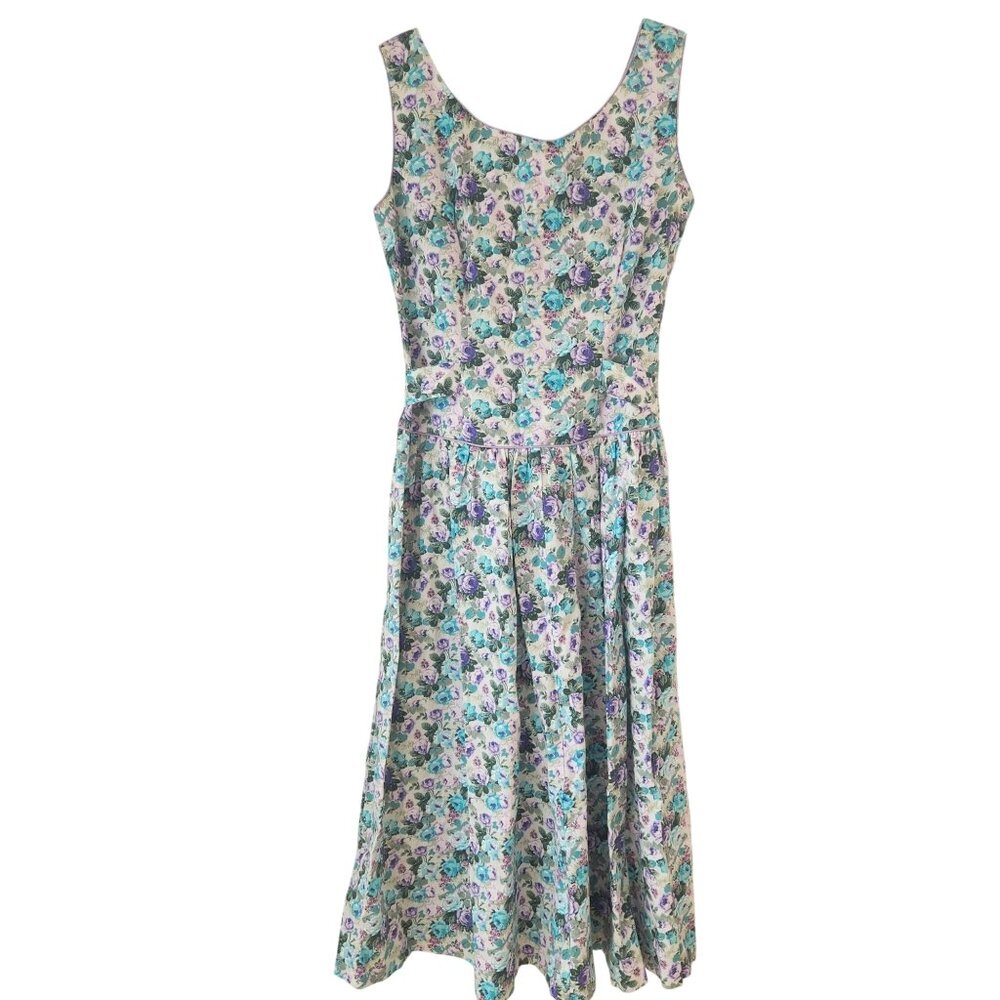 Lanz Originals Vintage 80s Floral Prairie  Dress Trad Wife Cottagecore 8